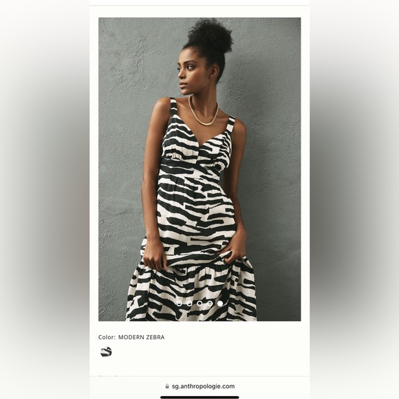 Anthropologie L Hope For Flowers Modern Zebra Print Linen Maxi Dress NWT organic - Picture 14 of 14